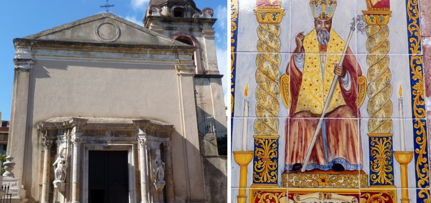Chiesa di San Pancrazio e particolare dipinto del Santo