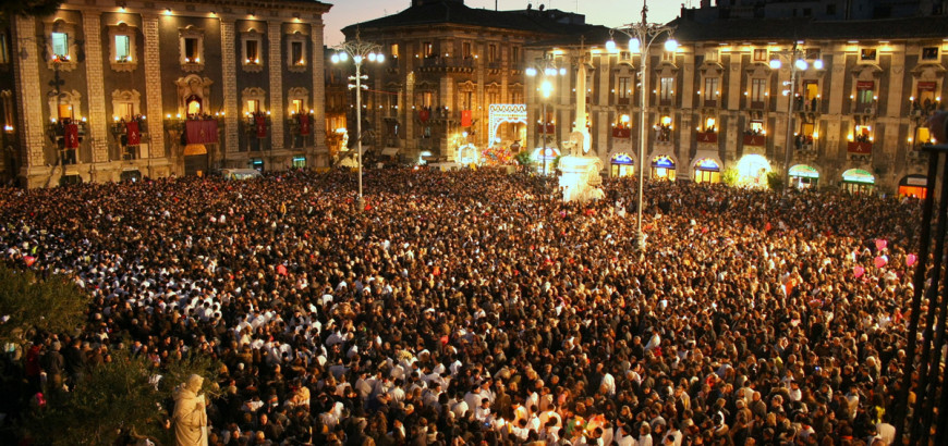 View of Piazza Duomo during the celebration of Saint Agatha