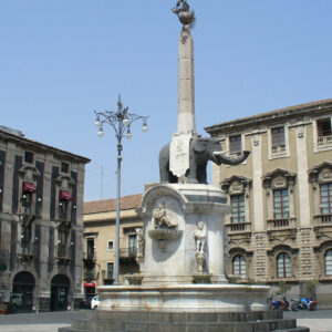 La fontana dell'elefante in Piazza Duomo