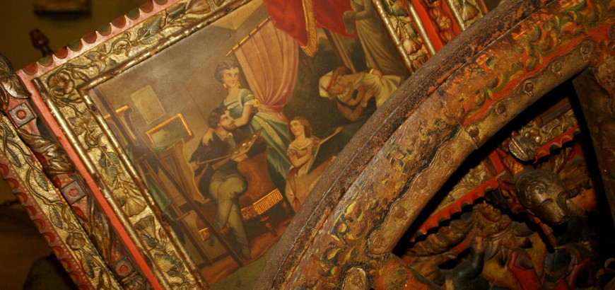 Dettaglio del carretto esposto