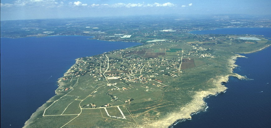 Vista aerea della penisola della Maddalena