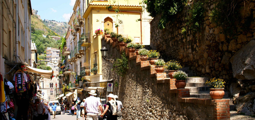 View of Teatro Greco Street
