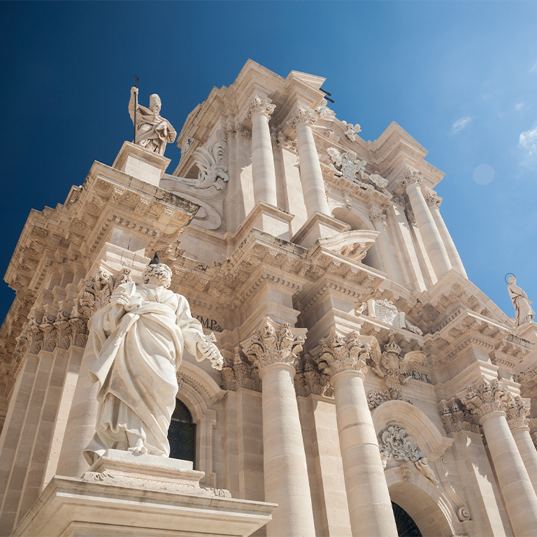 Prospetto esterno Duomo Oritiga, Siracusa